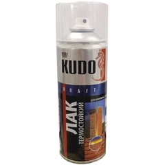 Лак термостойкий аэрозольный бесцветный 520мл KUDO