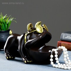 Шкатулка для мелочей "Бульдог" шоколад 16х27см