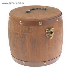 Шкатулка дерево "Бочонок" 15х17х17 см