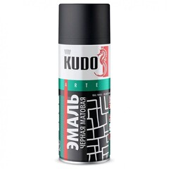 Эмаль аэрозольная черная матовая  520мл KUDO