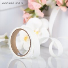 Лента для декора и подарков "Аспидистр", белый, тиснение, 2 см х 40 м