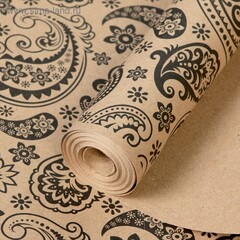 Бумага упаковочная крафт "Огуречный узор", 0,72 х 10 м