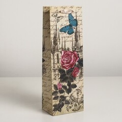 Пакет ламинированный под бутылку, 12 х 9 х 36 см 4637957