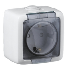 Розетка 2-ая ОУ с/з c крышкой Hegel