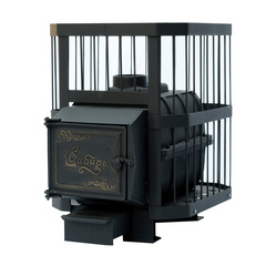 Банная печь чугунная Сибирь 18 чугунная дверь (сетка)