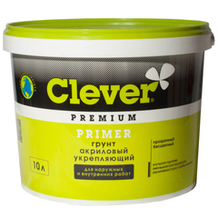 Грунтовка укрепляющая 10л Clever PRIMER