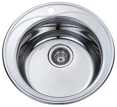 Мойка врезная 490  0,8 мм с сифоном 180 глуб