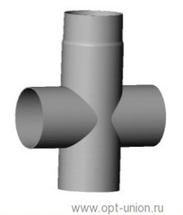 Тройник с ревизией 90град. Ду120 (сталь х/к 2,0 редуц.)
