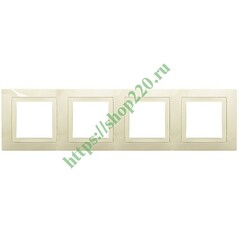 Рамка 4-мест Schneider W59 Бежевая