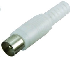 Штекер TV пластик белый