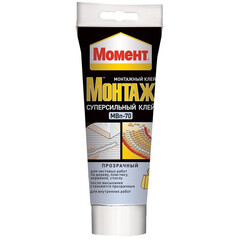 Клей "Момент Монтаж"Суперсильный прозрачный 185 г