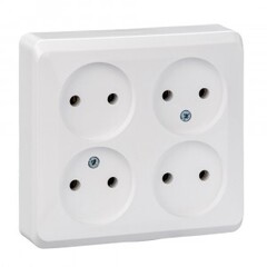 Розетка 4-ая ОУ б/з Schneider Белая