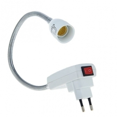 Переходник вилка-патрон Е27 150мм гибкий Ecola