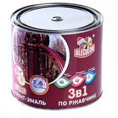 Грунт-эмаль по ржавчине 3в1 зеленая 0,9кг Ole Color