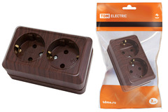 Розетка 2-ая СУ с/з Tdm Бук