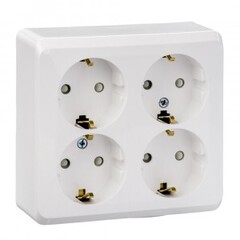 Розетка 4-ая ОУ с/з Schneider Белая