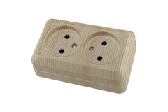 Розетка 2-ая ОУ б/з ОЛИМП Сосна