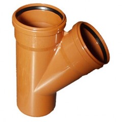 Тройник д/нар.канализ. (оранж) 45гр Дн 110-110