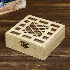 Шкатулка дерево под роспись"Фигурная сетка" 4.7х14х13.8см