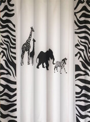 Шторка для ванной ткань (MZ-125) "Сафари"180*200мм