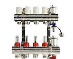 Коллекторная группа TIM/ONDO НЕРЖ. со встроен. расходомерами, в сборе, 1"х4вых. Евроконус 3/4