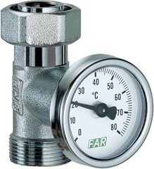 Тройник с биметаллическим термометром FAR