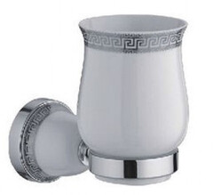 Стакан одинарный настенный белый/серебро L3606