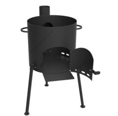 Печь под казан с отводом Ду410мм 10-12л.(2мм,квадрат труба)