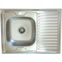 Мойка накладная 800*600  0,4мм левая 135 глуб