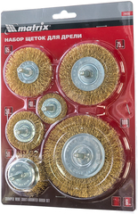 Набор щёток для дрели 6шт 5плоских+1чашка Matrix