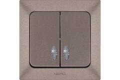 Выключатель 2кл СУ с инд.Ne-Ad Aras Мокко