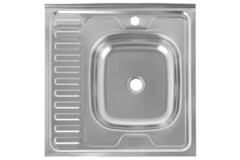Мойка накладная 600*600  0,4мм правая 130 с сиф