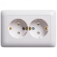 Розетка 2-ая СУ с/з Schneider Белая