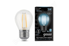 Лампа Gauss Filament Globe LED 5W E27 4100K
