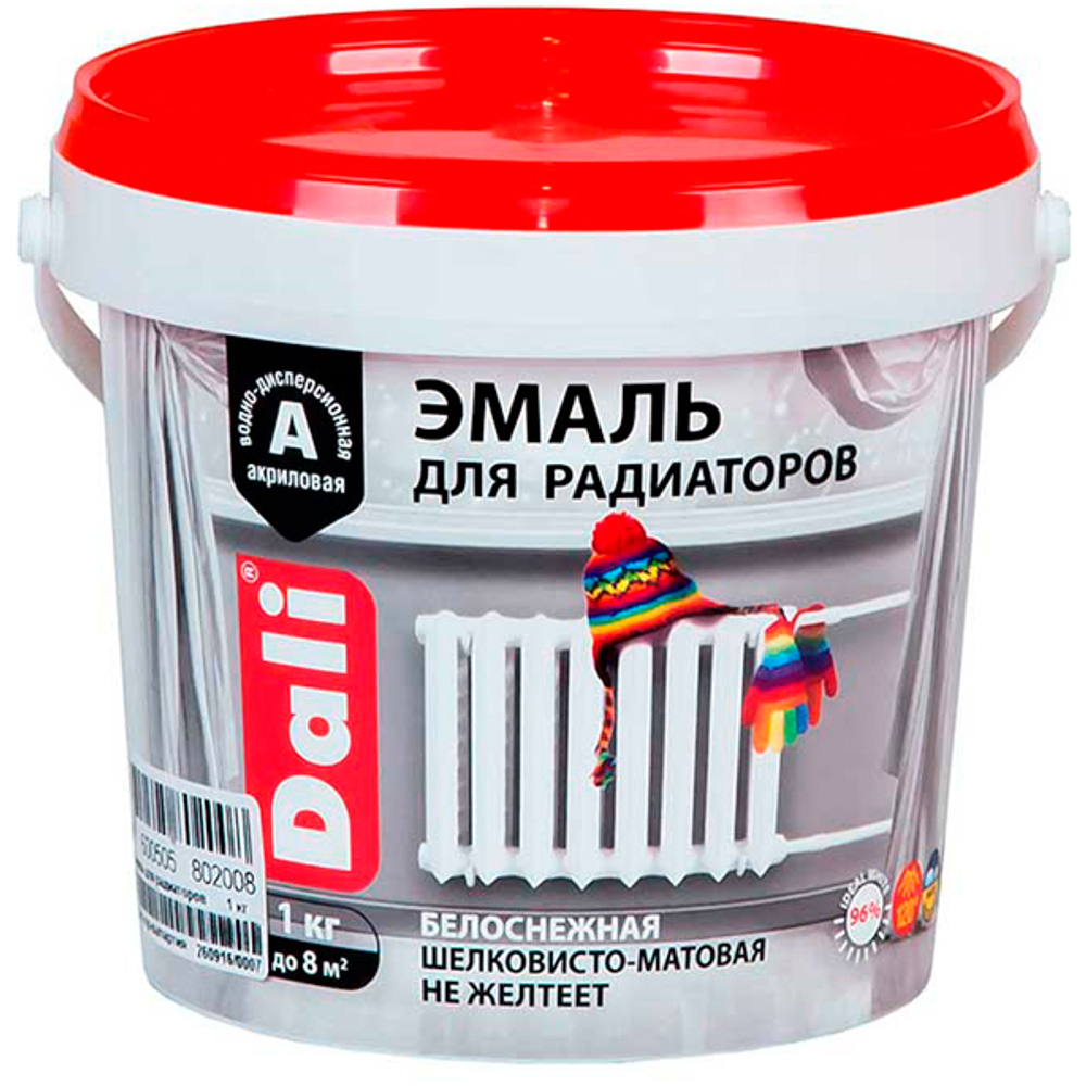 Эмаль алкидная.д/радиатора белая 0,5кг DALI
