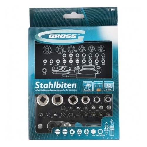 Набор бит и головок 26пр. Gross