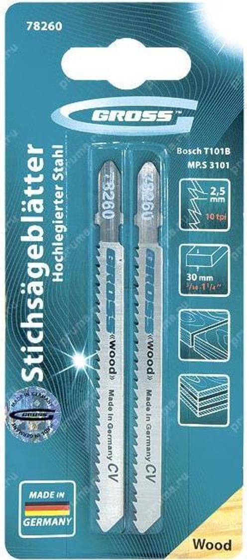 Пилки д/лобзика дерево Gross