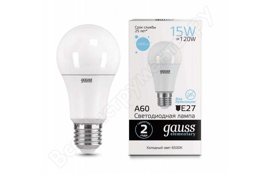Лампа Gauss LED A60 15W E27 4100K