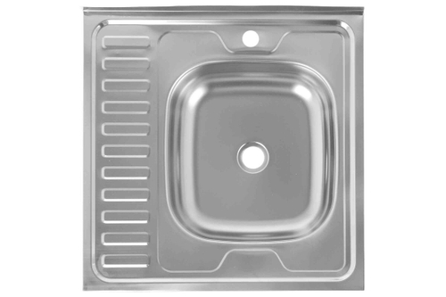 Мойка накладная 600*600  0,4мм правая 130 с сиф