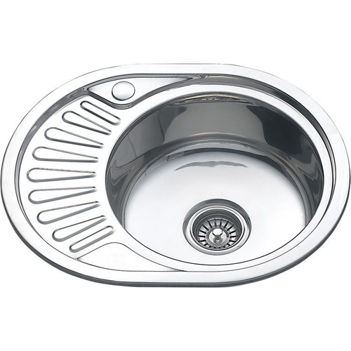 Мойка врезная 570*450  0,6 мм правая с сифоном