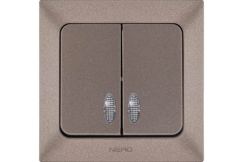 Выключатель 2кл СУ с инд.Ne-Ad Aras Мокко