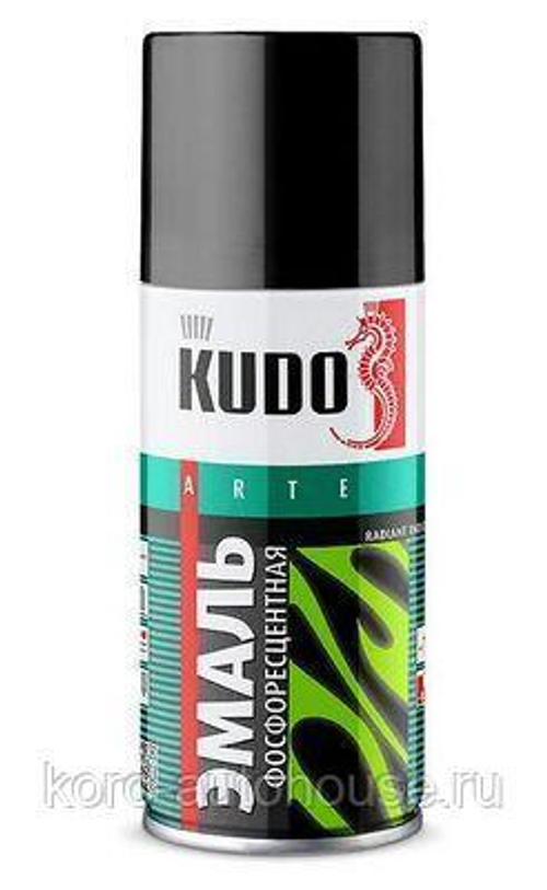Эмаль аэрозольная фосфоресцентная зелено-желтая 210мл KUDO