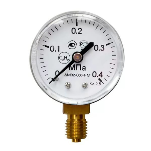 Манометр ацетиленовый 0,4 МПа (4 атмосфер)