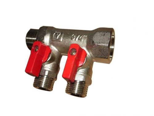 Коллектор резьбовой с кранами 3/4*3/4*1/2*2 г/ш