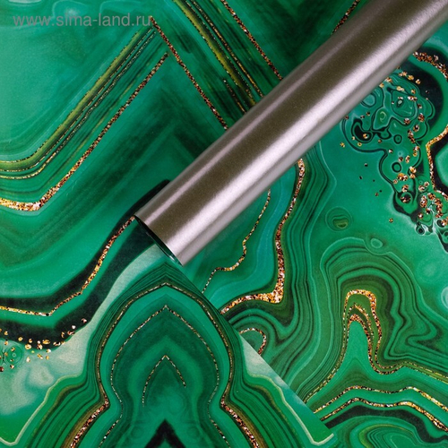 Бумага упак. глянц. двухсторонняя «Малахит», 70 × 100 см