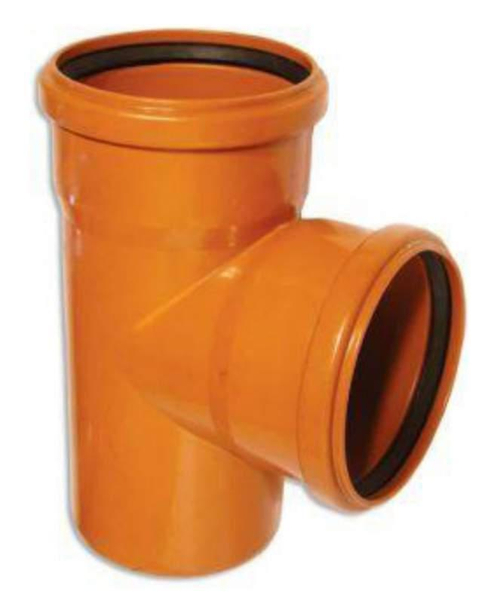 Тройник д/нар.канализ.(оранж) 87гр Дн 110-110