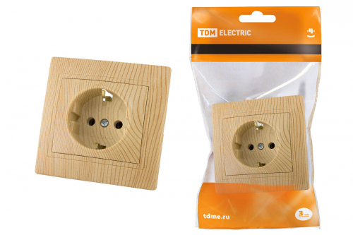 Розетка 1-ая СУ с/з Tdm Сосна