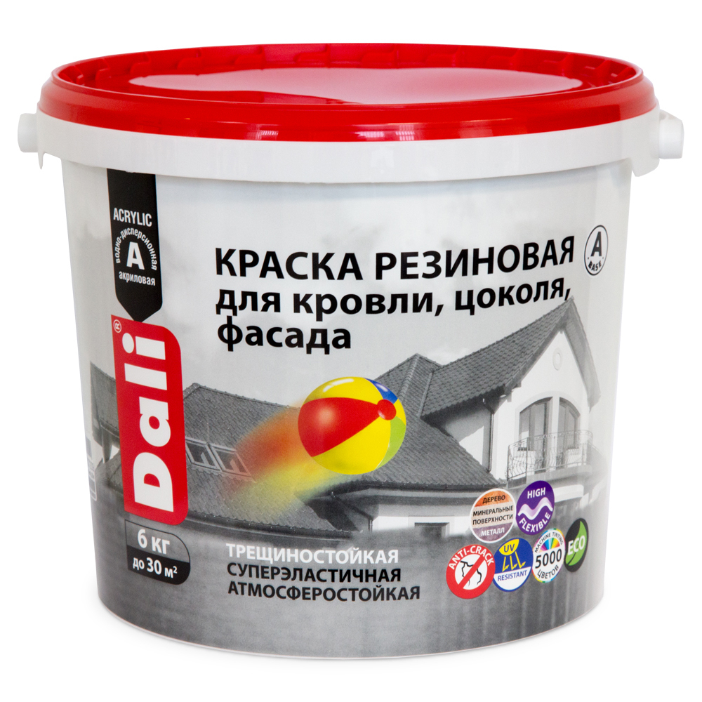 Краска резиновая фасадная 3кг DALI