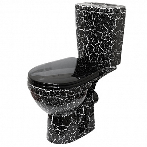 Унитаз-компакт /Rosa/Комфорт/Соло черный Кракелюр