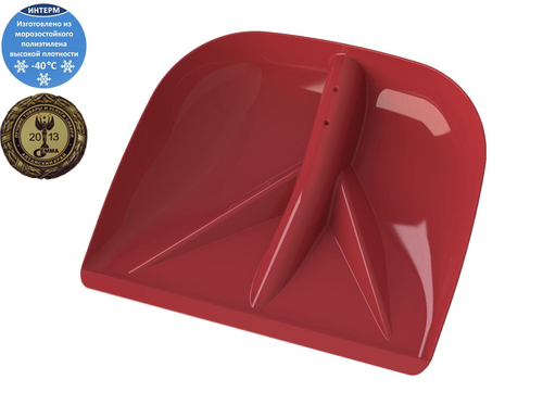 Лопата снеговая БИЙСК бордовая 430*350мм б/ч